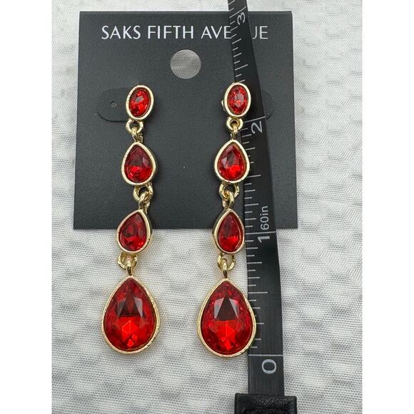 Red Teardrop Multi-Stone Dangle Earrings – Saks Fifth Avenu - Picture 5 of 5
